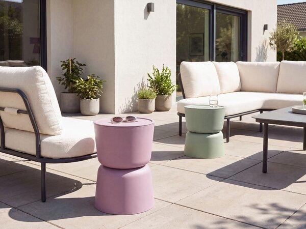 Sada 2 odkládacích stolků s úložným prostorem ATACAMA 32/40 cm 32/40 cm Purpurová Zelená
