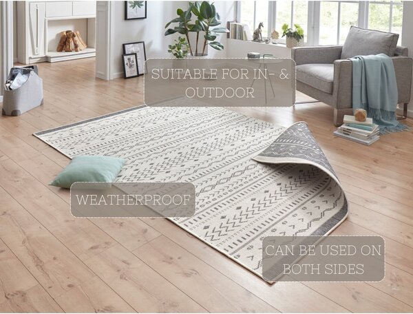 Šedo-krémový venkovní koberec NORTHRUGS Kuba, 150 x 80 cm