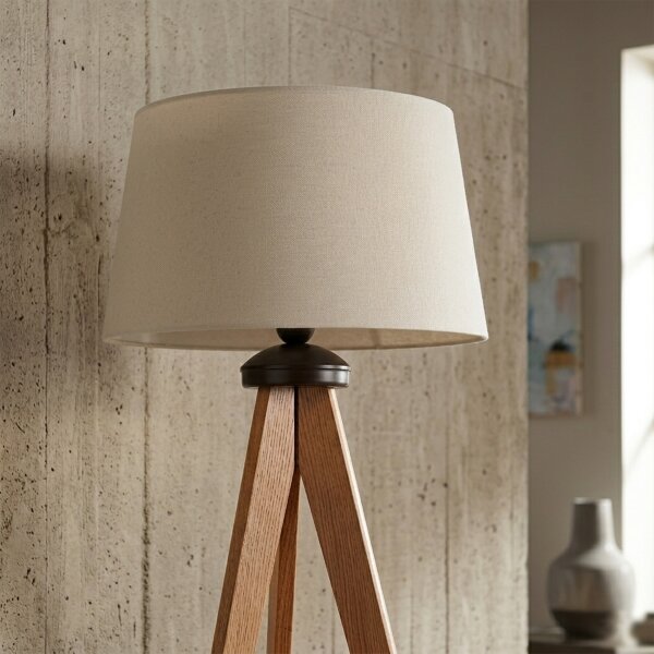 Stojací lampa AIDA 1xE27/15W/230V dub/krémová