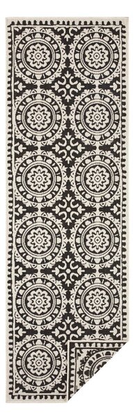 Černo-krémový venkovní koberec NORTHRUGS Jardin, 80 x 250 cm