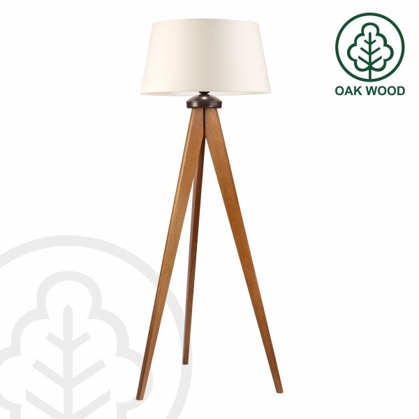 Stojací lampa AIDA 1xE27/15W/230V dub/krémová