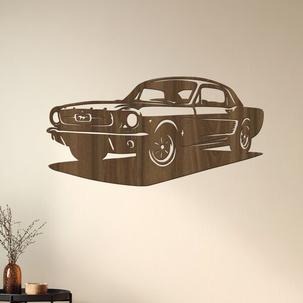 Dřevěný obraz Ford Mustang | Rozměry (cm): 60x30 | Zvolte barvu dekoru: Dub Sonoma