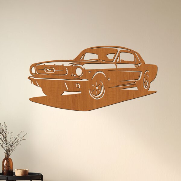 Dřevěný obraz Ford Mustang | Rozměry (cm): 60x30 | Zvolte barvu dekoru: Dub Sonoma