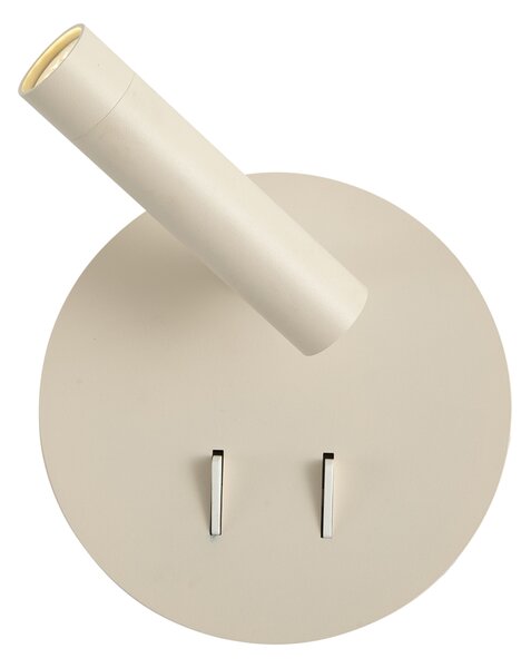 Moderní nástěnná lampa béžová včetně LED s USB-C - Croft