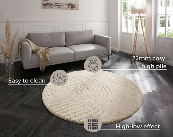 Krémově bílý koberec Mint Rugs Norwalk Fergus, ø 160 cm