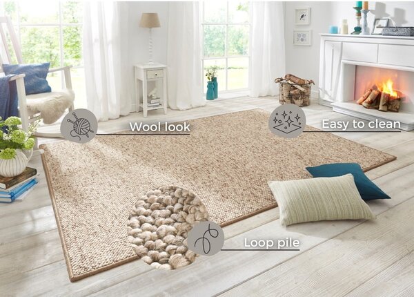 Světle hnědý koberec 60x90 cm Wolly – BT Carpet