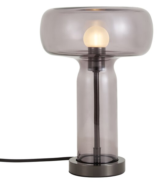 Stolní lampa Hotel Chic kovově šedá s kouřovým sklem - Amara