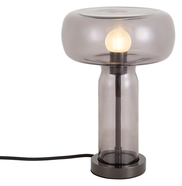 Stolní lampa Hotel Chic kovově šedá s kouřovým sklem - Amara