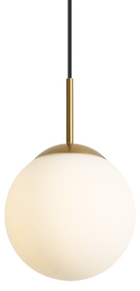Závěsné svítidlo Art Deco zlaté s opálovým sklem IP44 - Flore