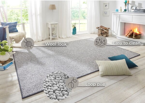 Šedý koberec 60x90 cm Wolly – BT Carpet