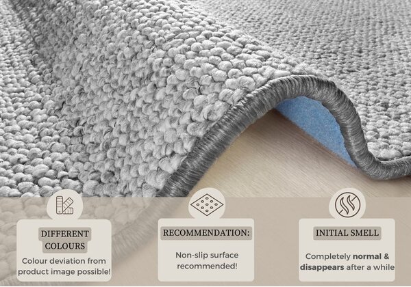 Šedý běhoun 80x300 cm Wolly – BT Carpet