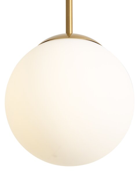 Závěsné svítidlo Art Deco zlaté s opálovým sklem IP44 - Flore