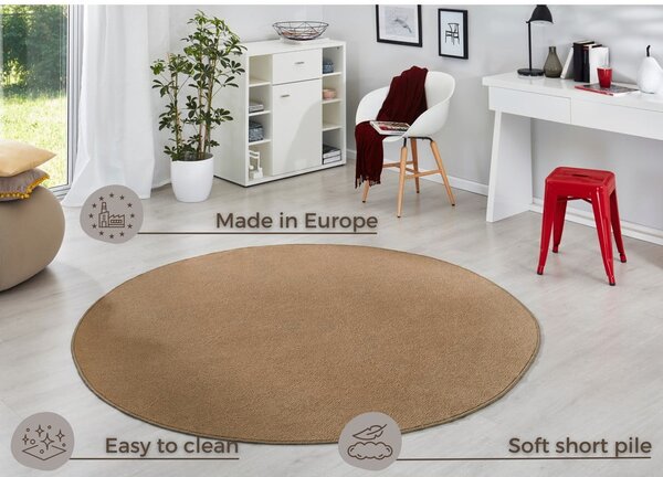Hnědý kulatý koberec ø 133 cm Fancy – Hanse Home