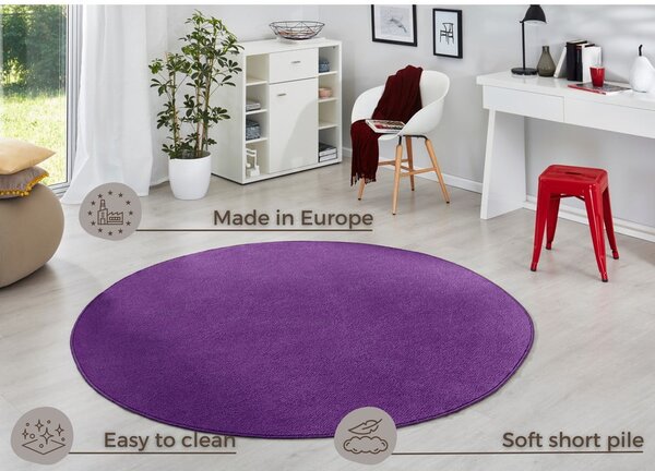 Tmavě fialový kulatý koberec ø 133 cm Fancy – Hanse Home