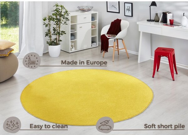 Žlutý kulatý koberec ø 133 cm Fancy – Hanse Home