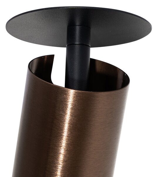 Sada 6 moderních zapuštěných bodových svítidel tmavě bronzová GU10 50mm - Chels