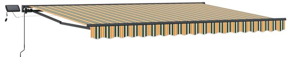Manuální rám markýzy s LED Zelená, Žlutá, Antracitová 4,5 × 3 m