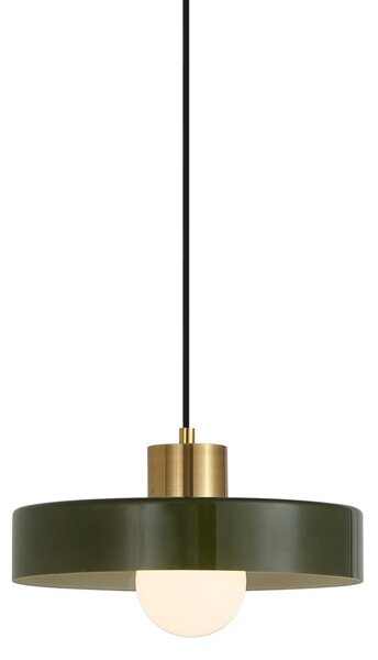 Retro závěsná lampa mosazná se zelenou pro 1-fázový kolejnicový systém - Iconic Jina