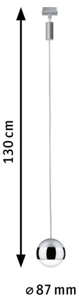 Paulmann 95457 Capsule II Pendulum, závěs pro systém Urail, 6W LED 2700K stmívatelné, matný chrom, prům.8,7cm