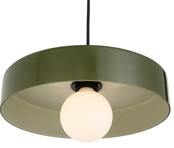 Retro závěsná lampa mosazná se zelenou pro 1-fázový kolejnicový systém - Iconic Jina