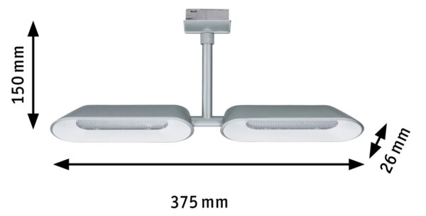 Paulmann 95469 Dipper, spot pro Urail system, 2x8W LED 2700K stmívatelný, matný chrom