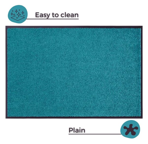 Tyrkysová rohožka Hanse Home Wash & Clean, 39 x 58 cm