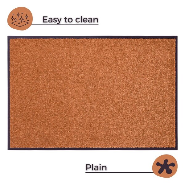 Oranžová rohožka Hanse Home Wash & Clean, 39 x 58 cm