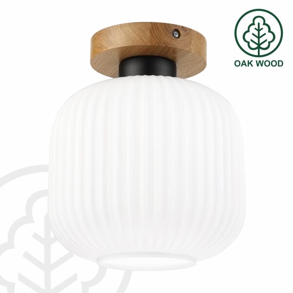 Stropní svítidlo HARMA WOOD 1xE27/15W/230V dub/bílá pr. 20 cm