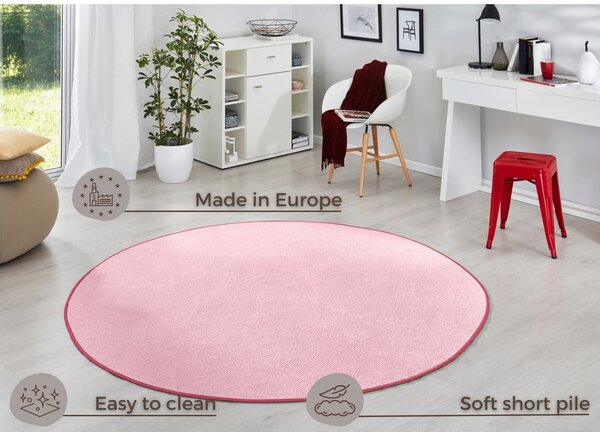 Světle růžový kulatý koberec ø 133 cm Fancy – Hanse Home