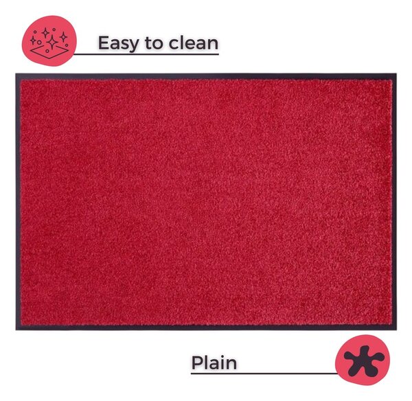 Červená rohožka Hanse Home Wash & Clean, 39 x 58 cm