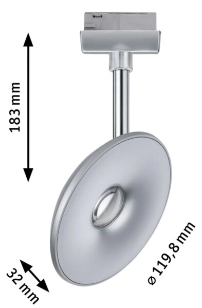 Paulmann 96936 Sphere, spot pro Urail system, 7,4W LED 2700K stmívatelné, matný chrom/chrom