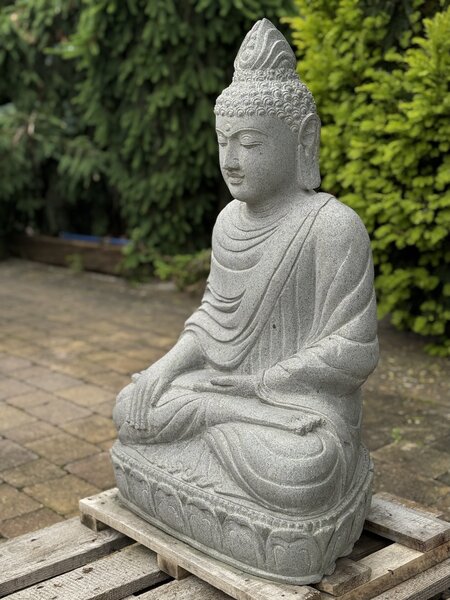 Socha Buddha tesaná 80 cm, mudra osvícení
