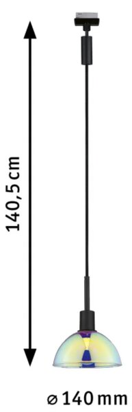 Paulmann 96976 Pendel Sarrasani, závěs pro Urail system, 1x20W E14, černá, dichroické sklo