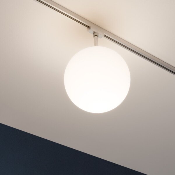 Paulmann 97602 Ceiling Globe Small, kulaté svítidlo z bílého skla pro Urail system, 1x10W E14, matný chrom, prům. 20cm