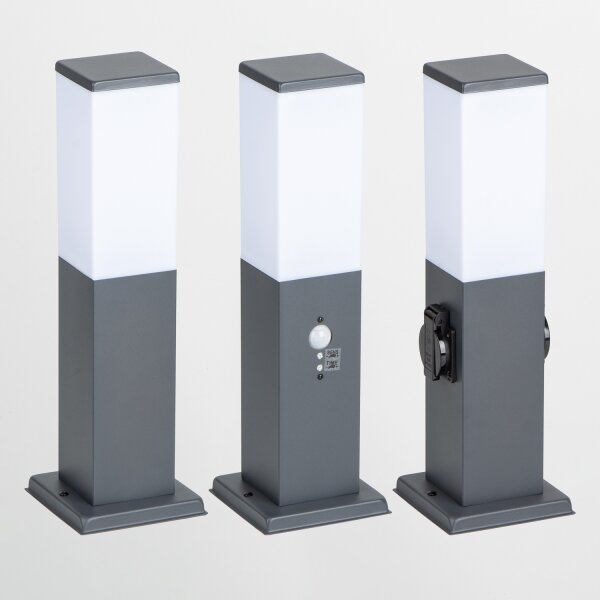 Brilagi -Venkovní lampa se 2 zásuv. SCHUKO NOVA 1xE27/15W/230V 40 cm IP44 antrac