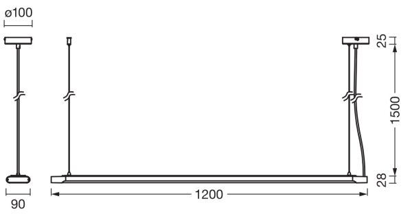 Ledvance - LED Stmívatelné závěsné svítidlo OFFICE LINE LED/40W/230V