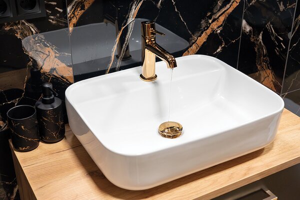 Laveo Mogami, umyvadlo na desku 505x405x140 mm, bílá lesklá, LAV-VUM_6150