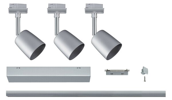 Paulmann 95462 Cover, základní set Urail systemu, 3xGU10 max. 10W, matný chrom, délka 1,2m