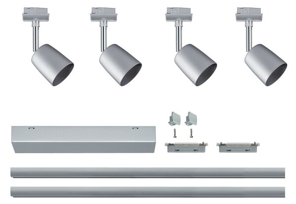 Paulmann 96897 Cover, základní set Urail systemu, 4xGU10 max. 10W, matný chrom, délka 2,2m