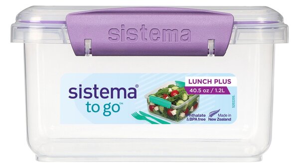 Sistema Svačinový box s příborem To Go Lunch Plus 1,2 l, fialová