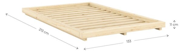 Jednolůžková postel z borovicového dřeva bez čela s roštem 120x200 cm v přírodní barvě Dock – Karup