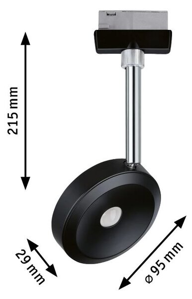 Paulmann 96922 Discus, spot pro Urail system, 1x5,3W LED 2700K, stmívatelný, černá/chrom