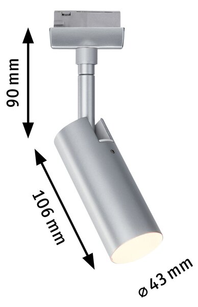 Paulmann 95590 Tubo, spot pro Urail system, 1x4W LED 3000K, tříkrokové stmívání, matný chrom