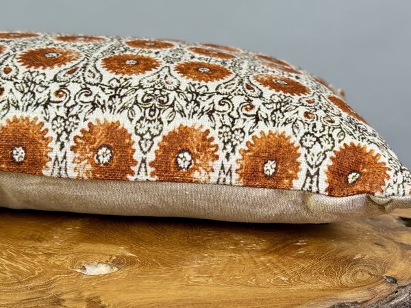 Indický tkaný polštář 56 × 36 cm – odnímatelný potah