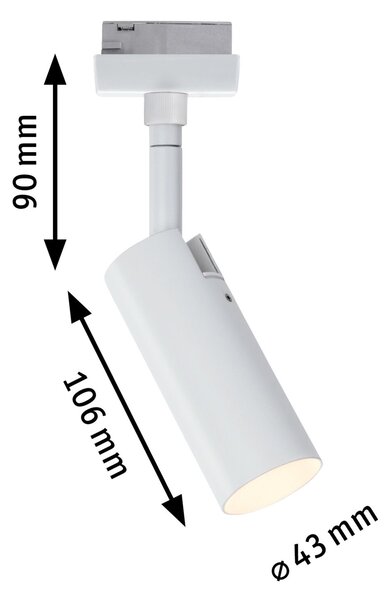 Paulmann 95591 Tubo, spot pro Urail system, 1x4W LED 3000K, tříkrokové stmívání, bílá