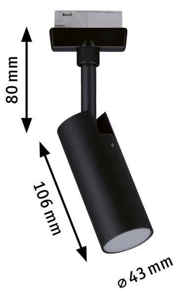 Paulmann 95592 Tubo, spot pro Urail system, 1x4W LED 3000K, tříkrokové stmívání, černá