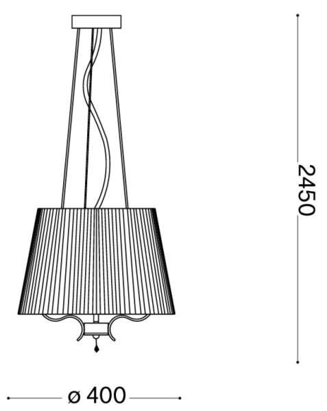 Ideal Lux - Lustr na lanku PEGASO 3xE14/28W/230V pr. 40 cm lesklý chrom