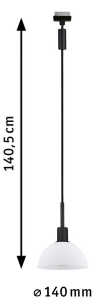 Paulmann 96974 Pendel Sarrasani, závěs pro Urail system, 1x20W E14, černá, bílé sklo