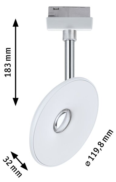 Paulmann 96937 Sphere, spot pro Urail system, 7,4W LED 2700K stmívatelné, matná bílá/chrom
