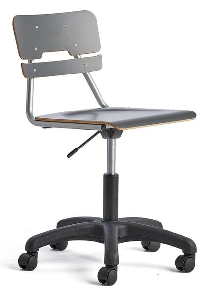 AJ Produkty Otočná židle LEGERE, velký sedák, s kolečky, nastavitelná výška 430-550 mm, antracitově šedá